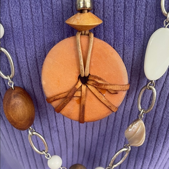 NY Boho necklace and two added handmade pieces complete this Boho necklace set - Picture 4 of 12